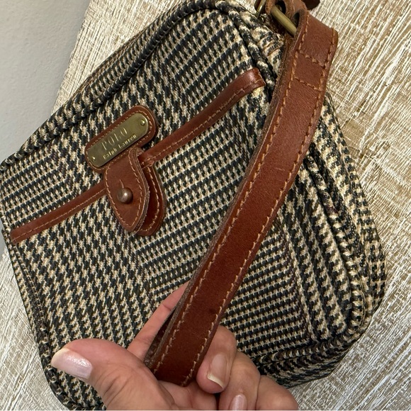 Rare Vintage Ralph Lauren Plaid Small Clutch in Brown and Black - Picture 7 of 13